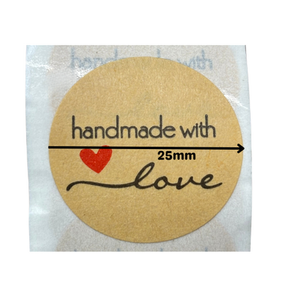Labels / Stickers "Handmade with love" x 500 roll
