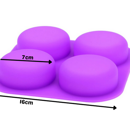 4 Cavity Circle Soap Mold