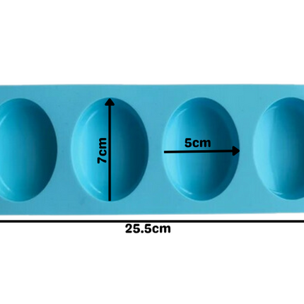 4 Cavity Oval Soap Mold