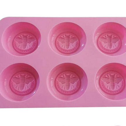 Bee Flying Round Mold - 6 Cavity