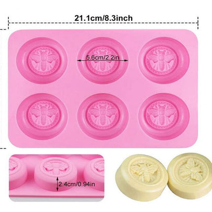 Bee Flying Round Mold - 6 Cavity