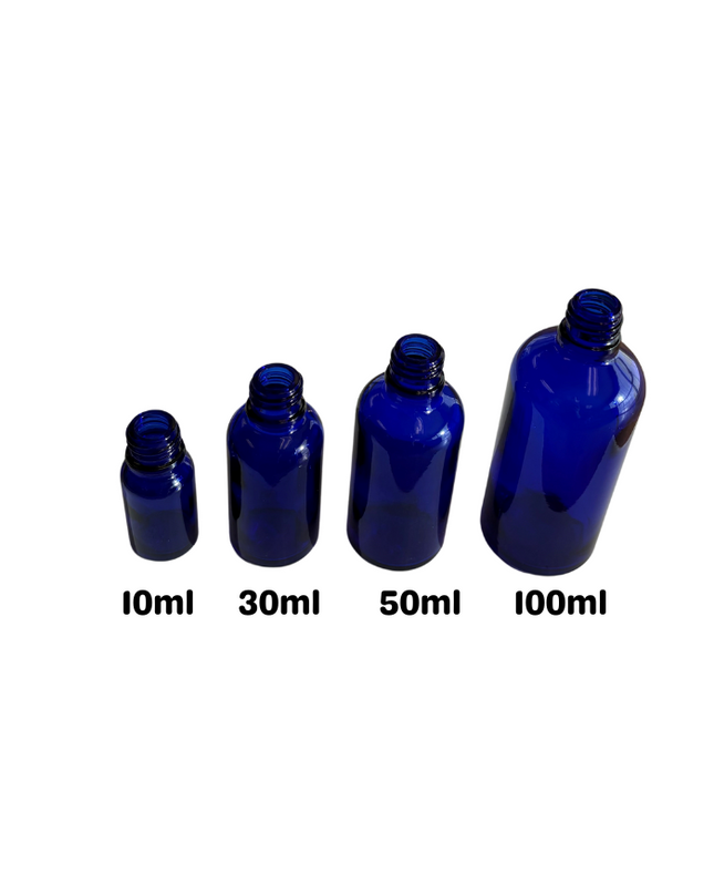 Blue Essential Oil Bottles