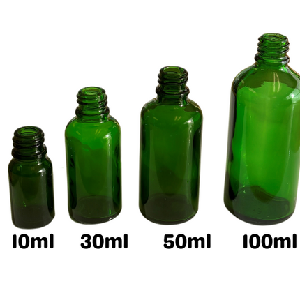 Green Essential Oil Bottles