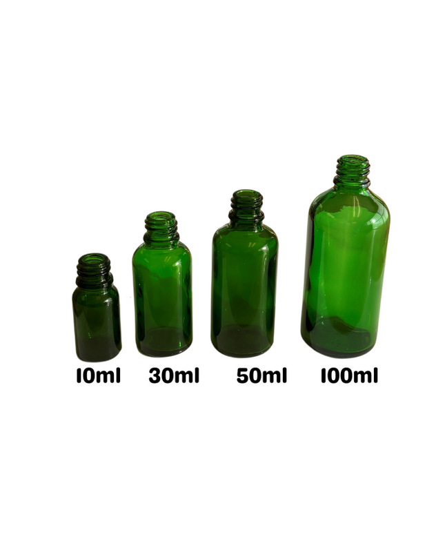 Green Essential Oil Bottles