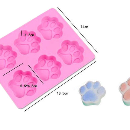Paw Print Mold - 6 Cavity