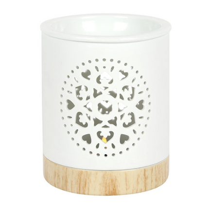 White Mandala Cut Out Oil Burner