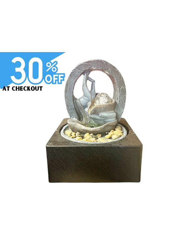 Water Feature Meditative Hand White Light and Ball