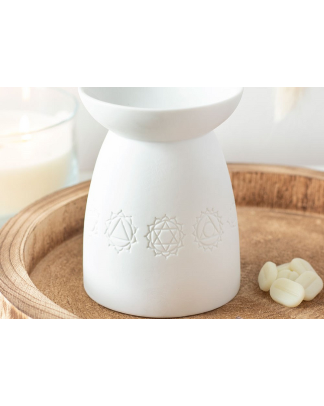 White Ceramic Seven Chakra Oil Burner