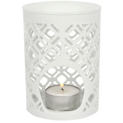 White Lattice Matte Oil Burner