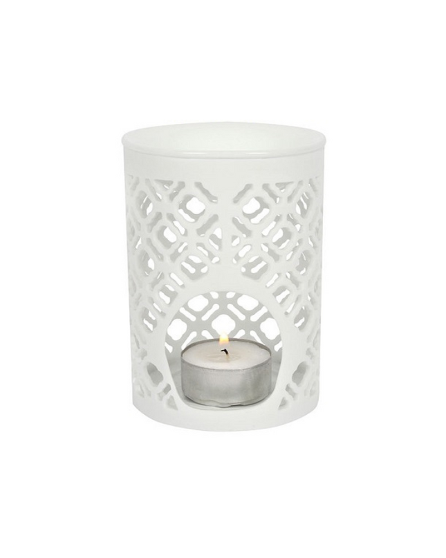 White Lattice Matte Oil Burner