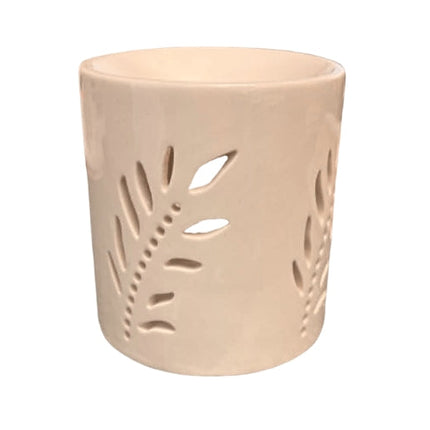 Off White Oil Burner Round - Palm