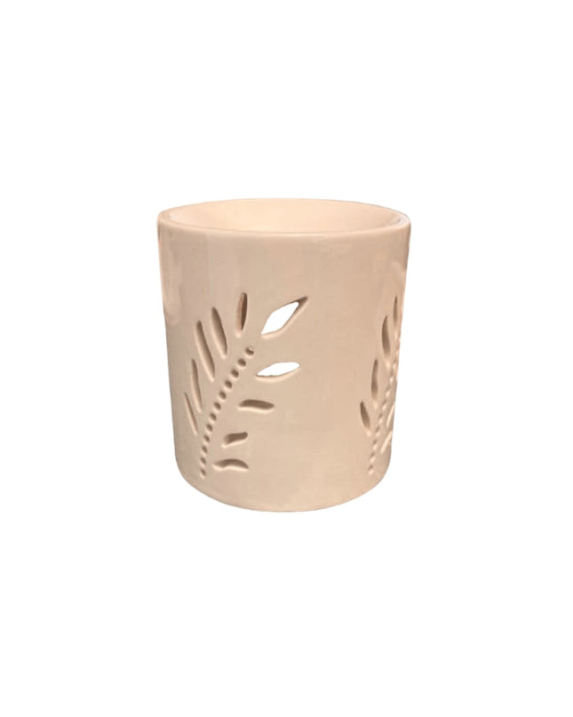 Off White Oil Burner Round - Palm