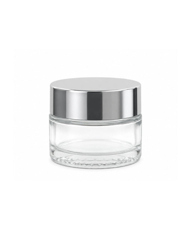 Silver Lid Glass Pot 15gm