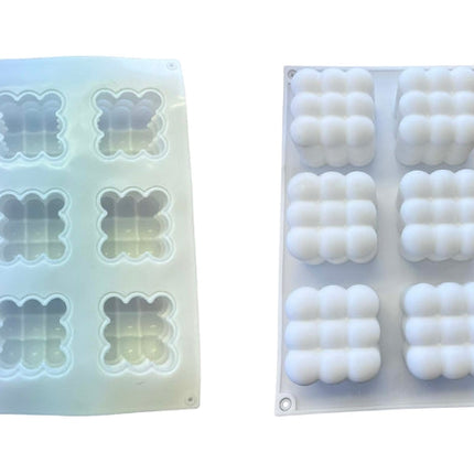 Candle / Soap Mold / 3D Cube 6 Cavity