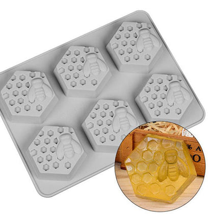 Bee Honeycomb Mold - 6 Cavity