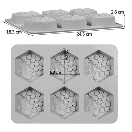 Bee Honeycomb Mold - 6 Cavity