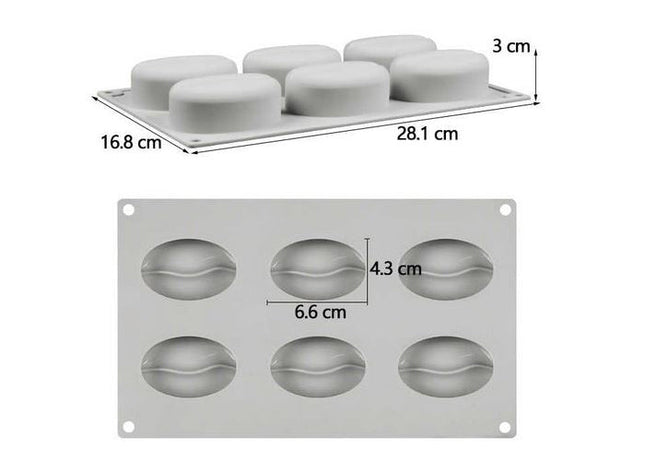 Coffee Bean Mold - 6 Cavity