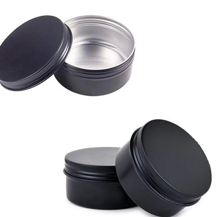 Aluminium Tins / Cosmetic Pots / Black 50gm