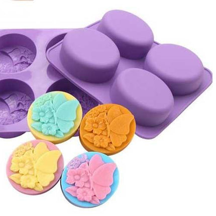 Soap Mold Butterfly on Flower 4 Cavities