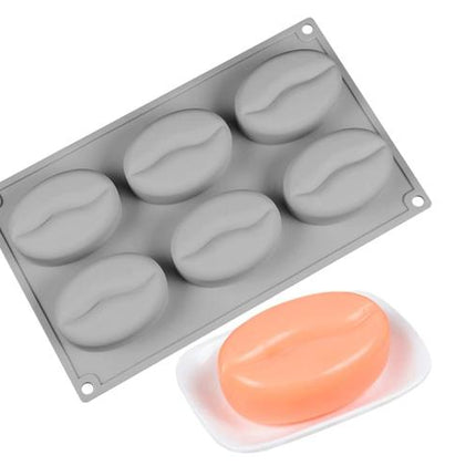 Soap Mold Coffee Bean shape x 6 cavities