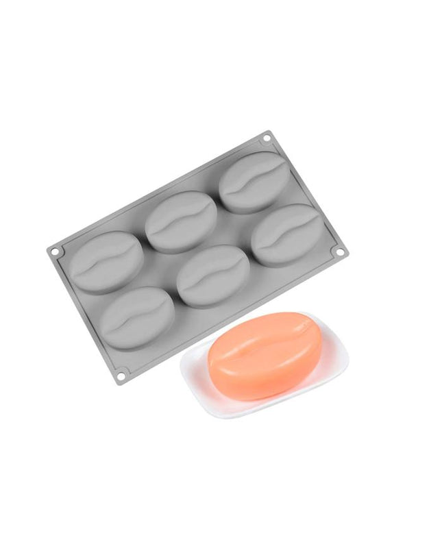 Soap Mold Coffee Bean shape x 6 cavities