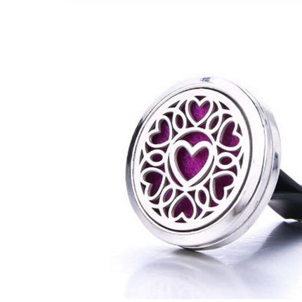 Car Aromatherapy Diffuser /Hearts Circle Vent Essential Oil Diffuser + 10 Pads