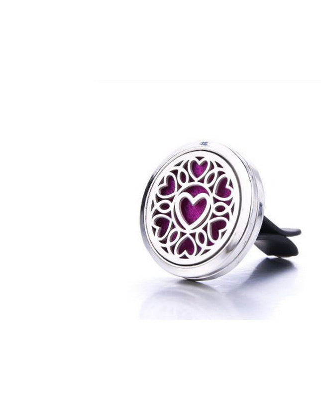 Car Aromatherapy Diffuser /Hearts Circle Vent Essential Oil Diffuser + 10 Pads