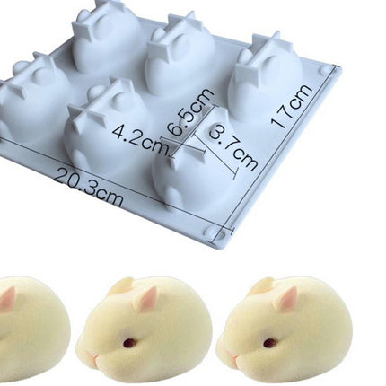 Soap Mold Rabbit x 6 cavities