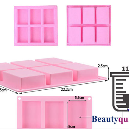Soap Mold Reusable Rectangle x 6