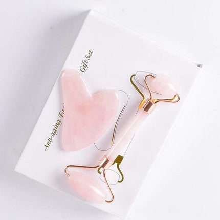 Rose Quartz / Facial Roller and Gua Sha Set Facial Massager gift box