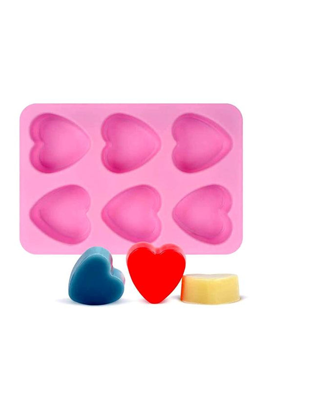 Soap Molds/Moulds  reusable-Heart x 6