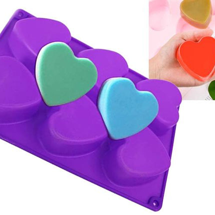 Soap Molds/Moulds  reusable-Heart x 6
