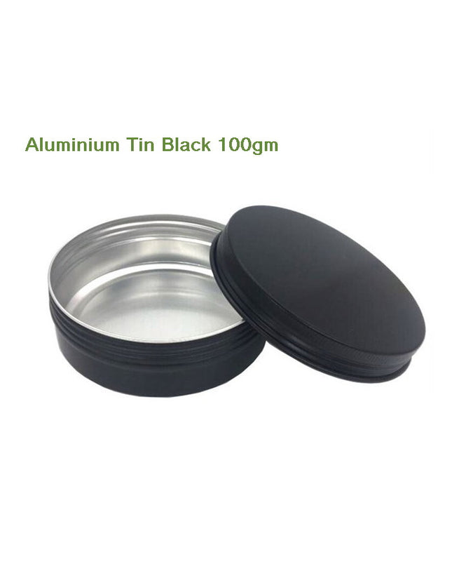 100gm Aluminium Tins Black