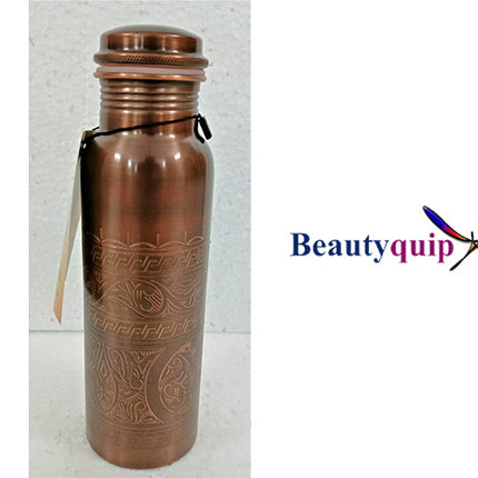 Ayurveda Copper Brown Art Drink Bottle 750ml