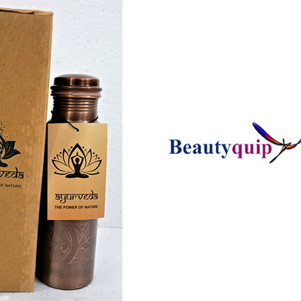 Ayurveda Copper Brown Art Drink Bottle 750ml