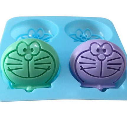 Soap Mold / Smiley Cat Face / 4 cavities