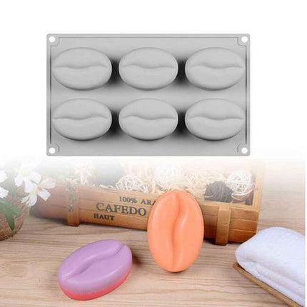 Soap Mold Coffee Bean shape x 6 cavities