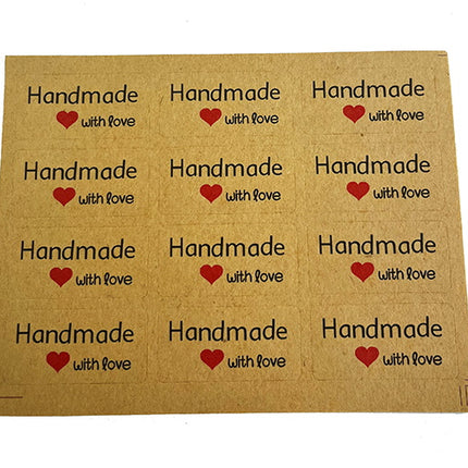 Labels / Stickers "Hand Made with Love "  rectangle- x 120