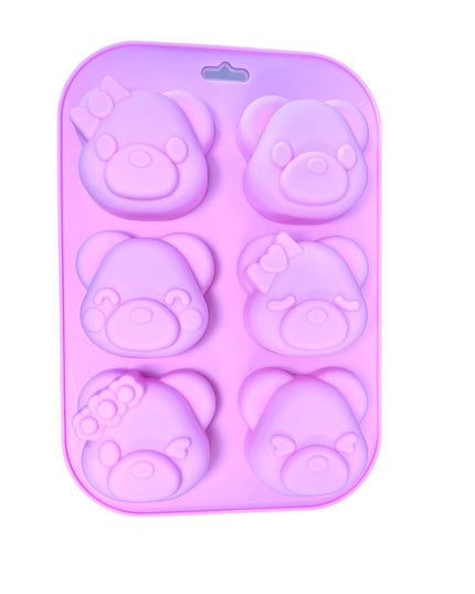 Bear Face Expression Mold - 6 Cavitites