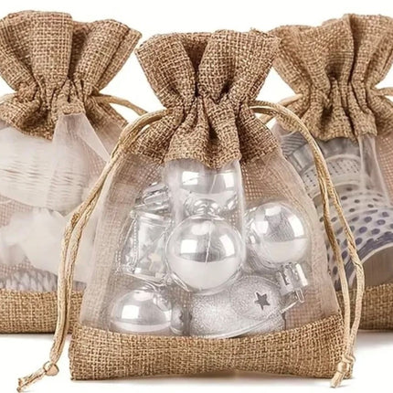 Drawstring Jute Bag - with Window