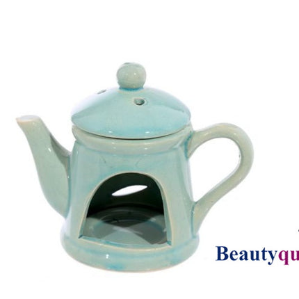 Ceramic Tea Pot Oil Burner with Lid - Seamoss