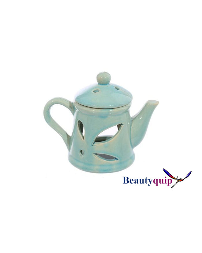 Ceramic Tea Pot Oil Burner with Lid - Seamoss